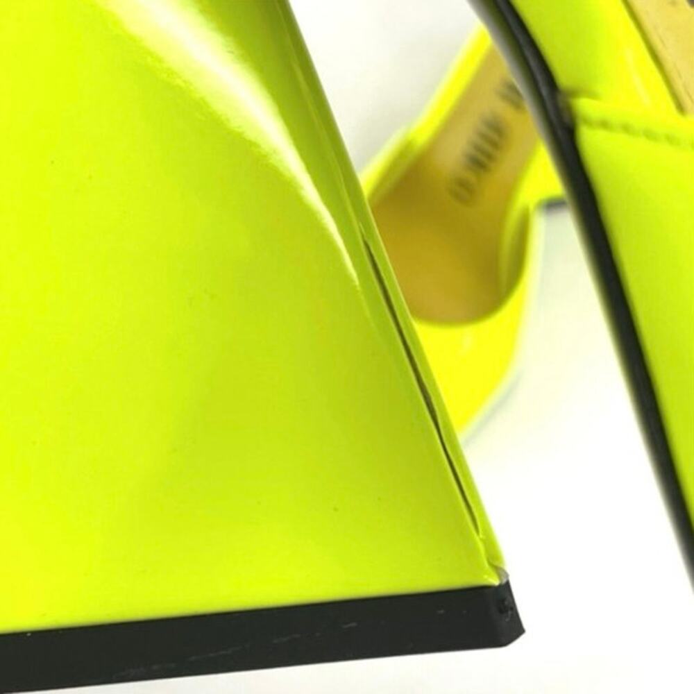 The Attico Devon Mules Neon Yellow Heel Square Toe Leather Party Shoe EU 37 US 7 - Picture 14 of 14